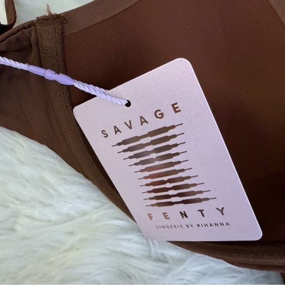 Savage x Fenty NEW MICROFIBER PUSH-UP BRA Elegant Brown Women's Size 30C NWT - Picture 4 of 5